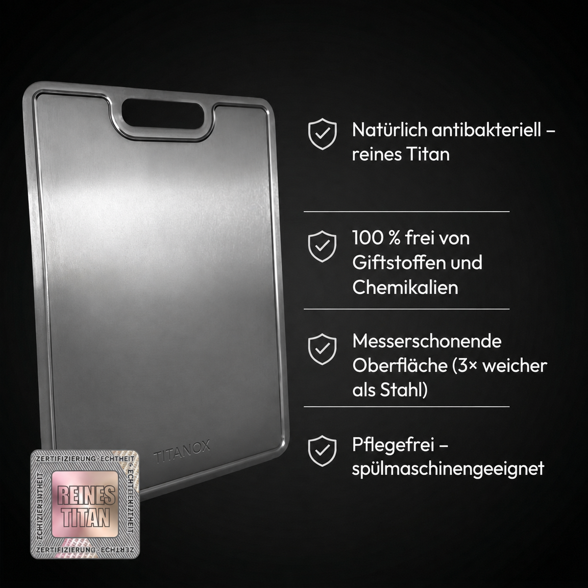 Schneidebrett aus 100 % reinem Titan — TITANOX®