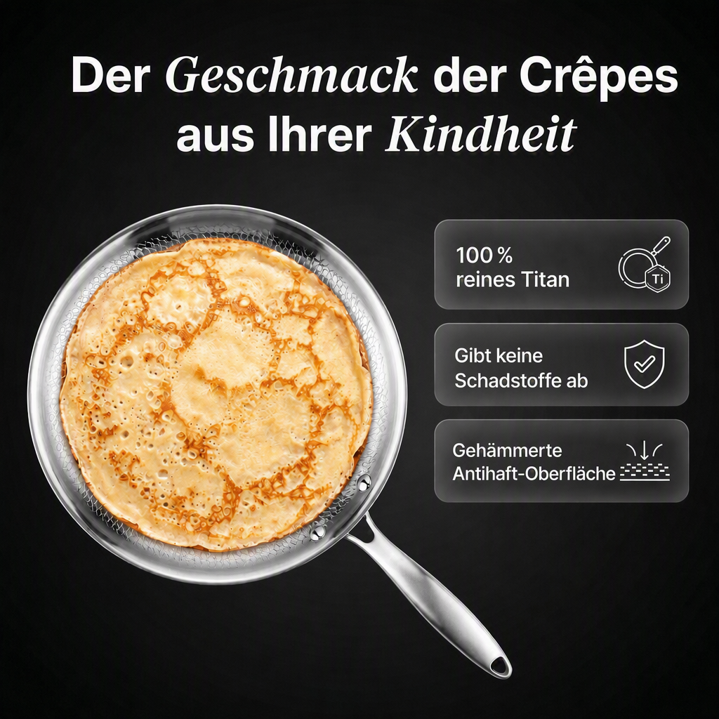 Crêpe-Pfanne aus 100 % reinem Titan (28 cm) — TITANOX®