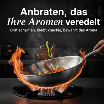 TITANOX® Titan-Wok 28 cm – 100 % reines Titan, unbeschichtet